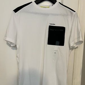 Calvin Klein White T-Shirt with Zip Pocket